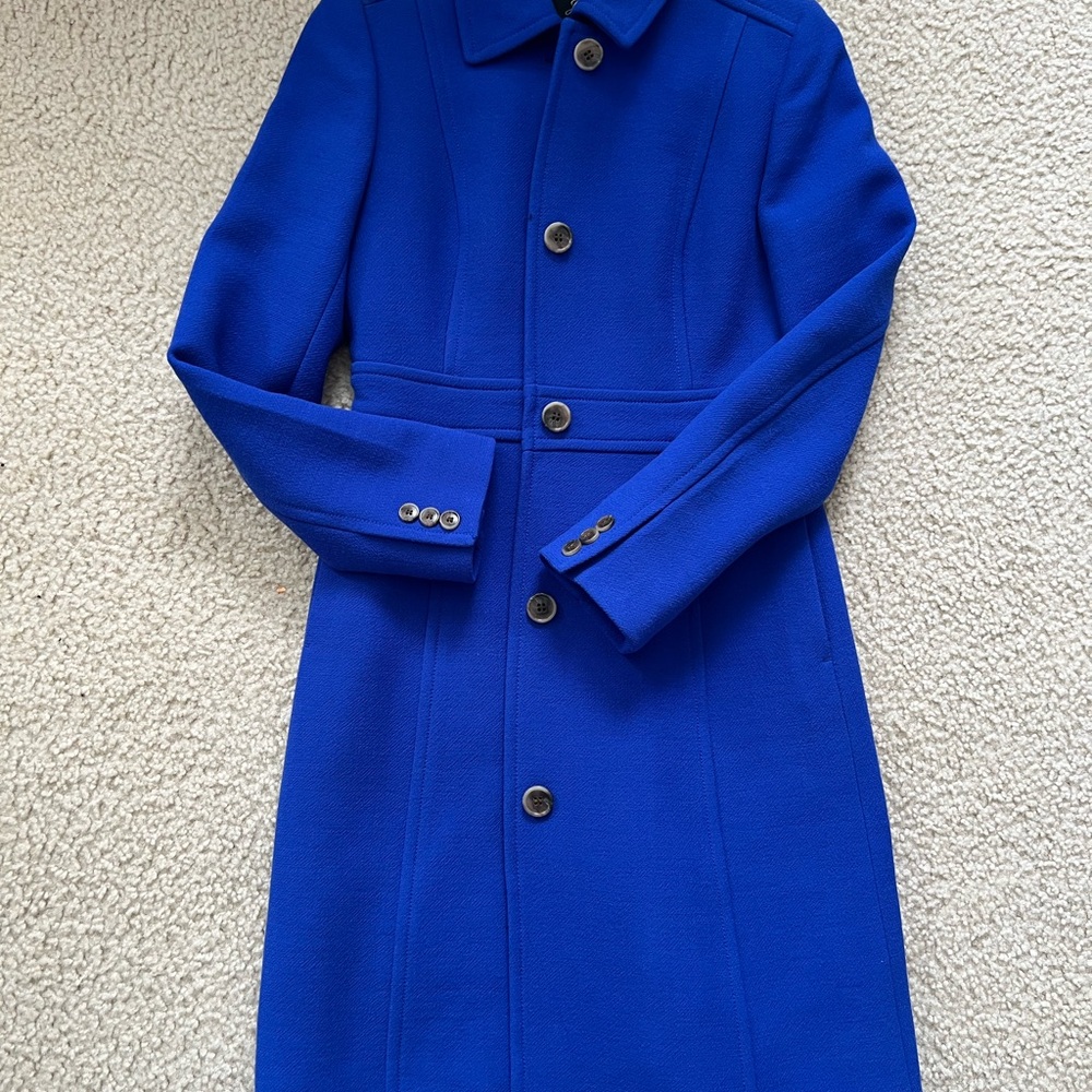 J. Crew Vibrant Blue Long Sleeve Dress Coat